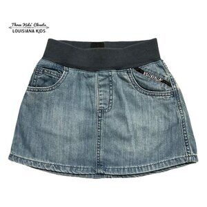 Villervalla Sz 110 (5Y) Denim Rib Waist Skirt